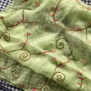 Embroidered beaded scarf